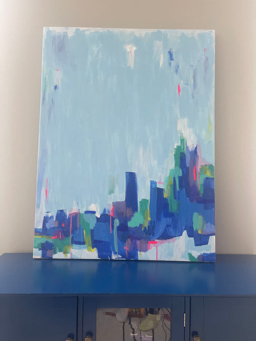 City blues - Abstract acrylic painting